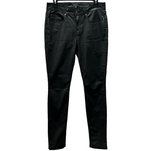 Eileen Fisher Womens Black Organic Cotton Coated Skinny Jeans Size 6 - Picture 2 of 7